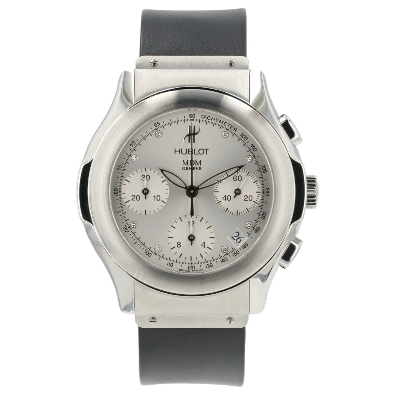 Hublot MDM Silver Diamond Dial Stainless Steel 40mm Automatic Mens Watch 1810.1