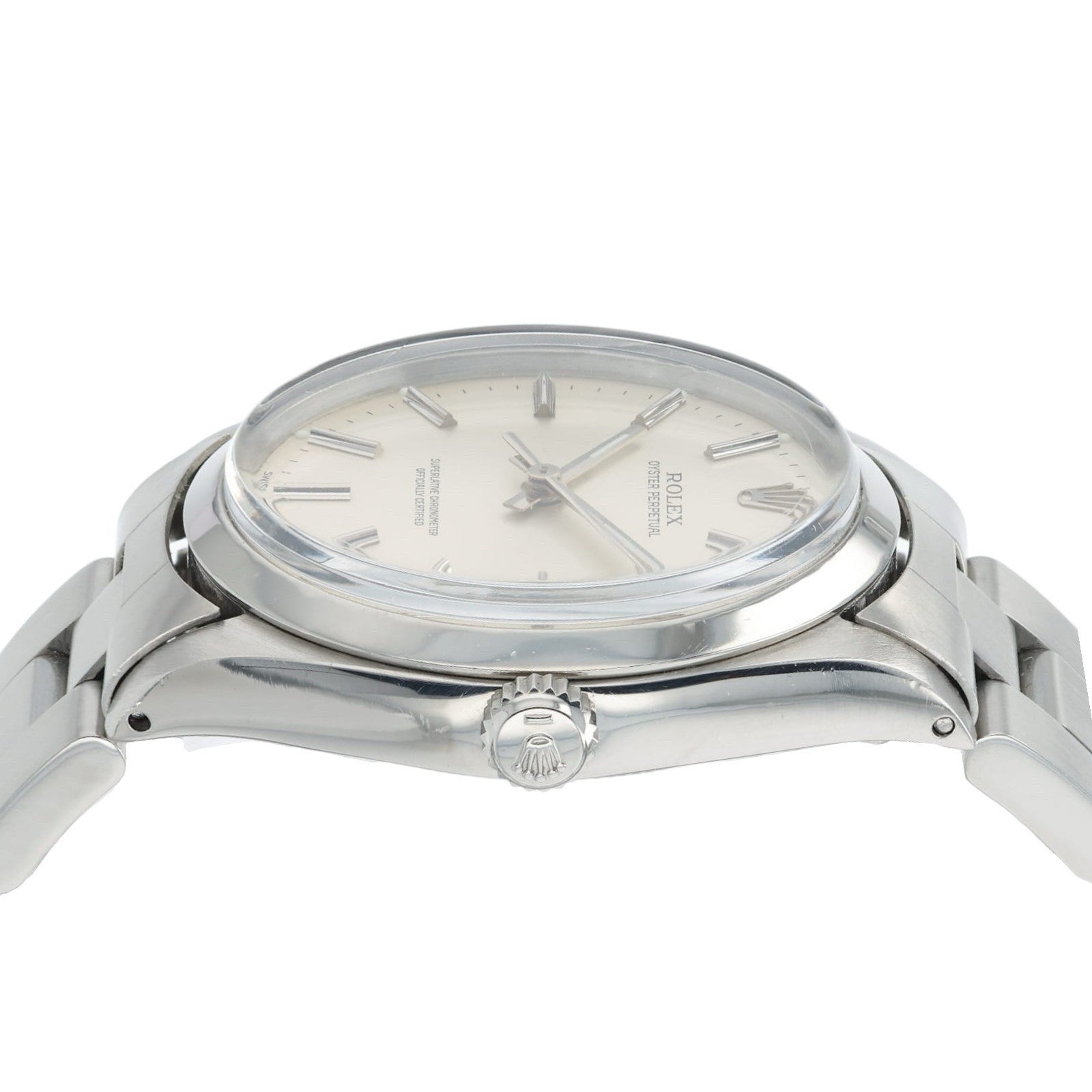 Rolex Oyster Perpetual Silver Dial Stainless Steel 34mm Auto Men’s Watch 1002