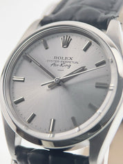 Rolex Air King Stainless Steel Silver Color Dial 34mm Automatic Men’s Watch 5500