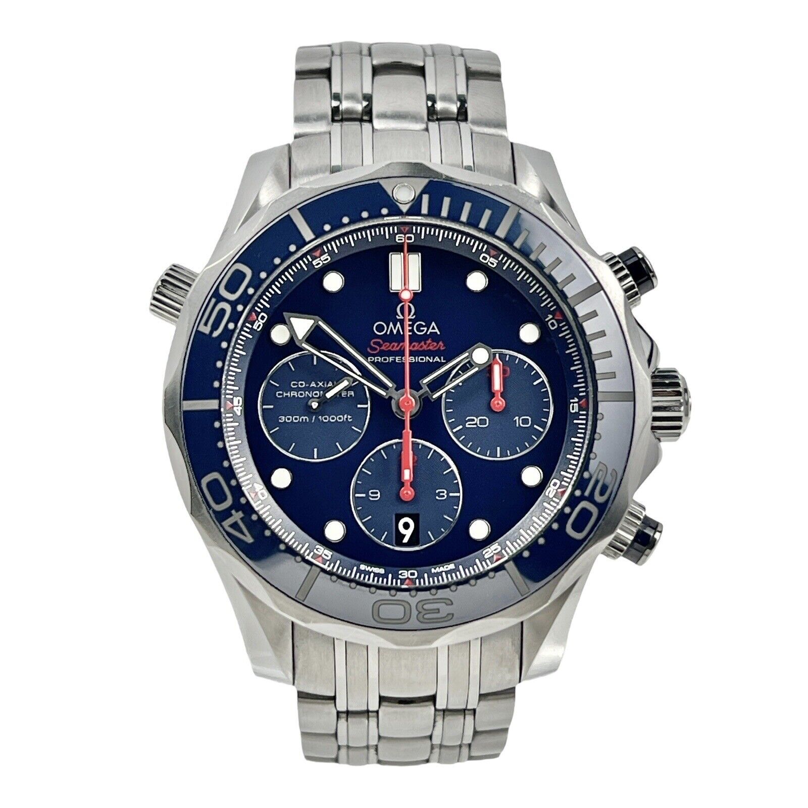 Omega Men's 212.30.44.50.03.001 Seamaster Diver Co-Axial Chrono Blue Dial Watch