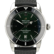 Breitling Superocean Green Dial Stainless Steel 46mm Automatic Mens Watch AB2020