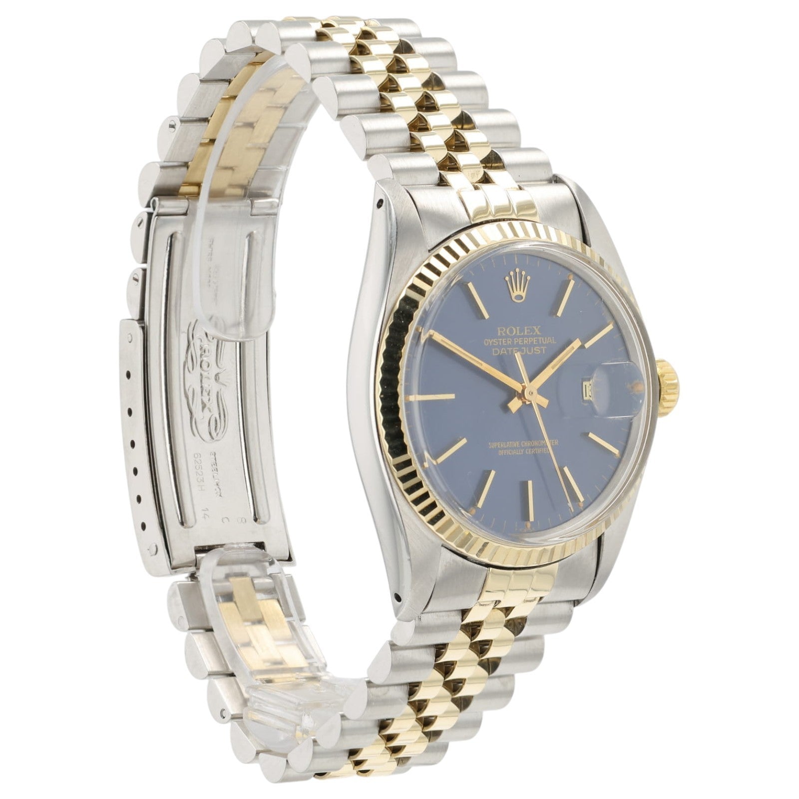 Rolex Datejust Blue Dial 18k Yellow Gold & Steel 36mm Automatic Mens Watch 16013