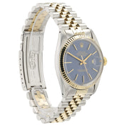 Rolex Datejust Blue Dial 18k Yellow Gold & Steel 36mm Automatic Mens Watch 16013