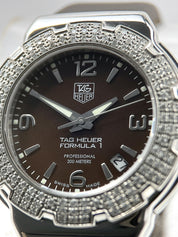 Tag Heuer Ladies Formula 1 Brown Dial Diamond Bezel Quartz Watch WAC1217-0