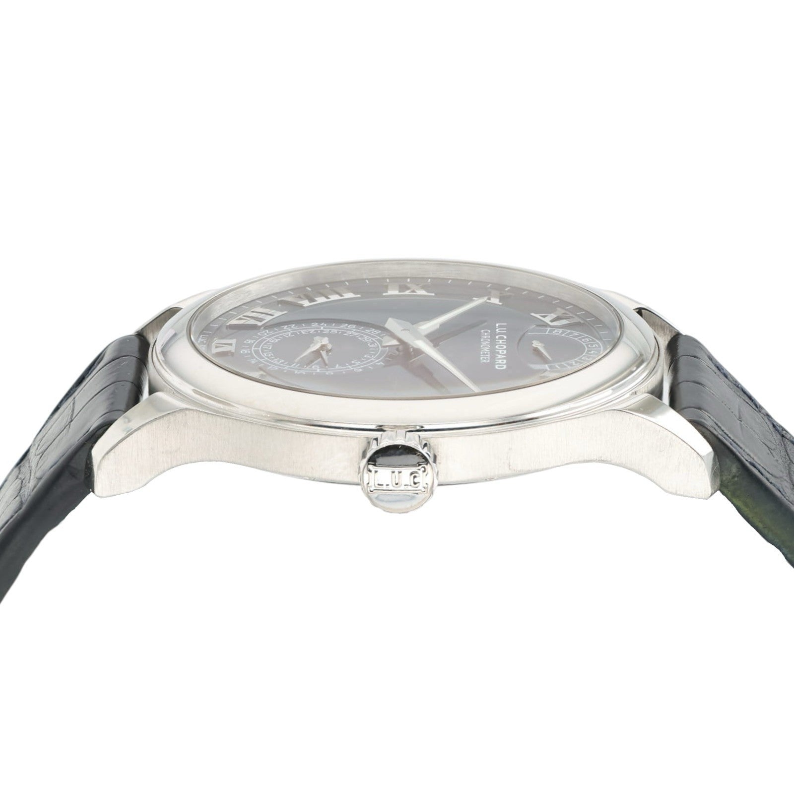 Chopard L.U.C. Quattro Gray Dial Platinum 43mm Manual Wind Mens 161926-9001