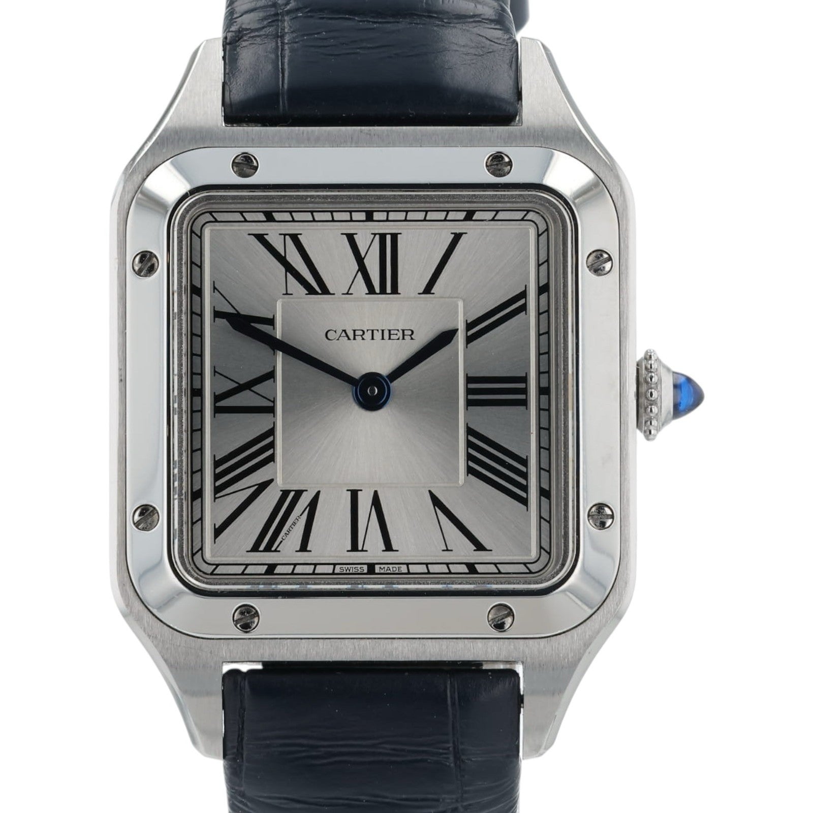 Cartier Santos Small Model Silver Roman Dial Women's Quartz Watch WSSA0086