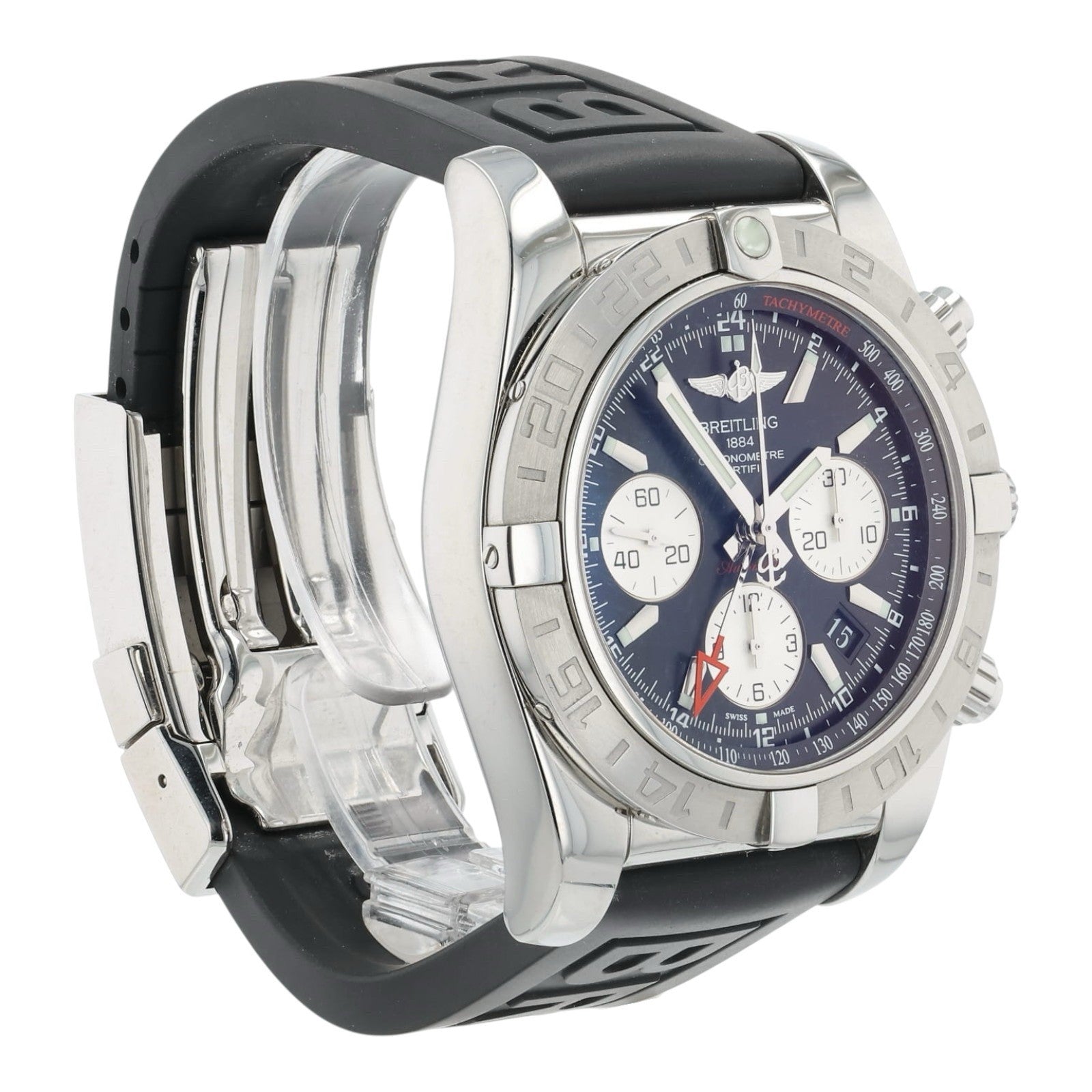 Breitling Chronomat Stainless Steel Black Dial 44mm Automatic Mens Watch AB0420
