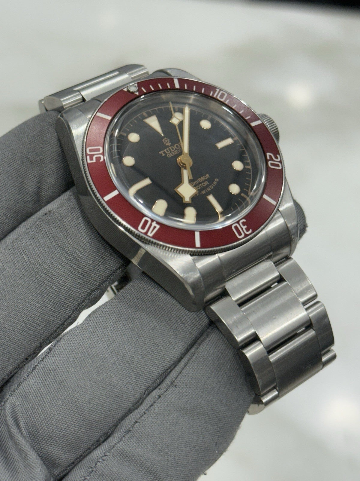 Tudor Black Bay Smiley Stainless Steel Red 41mm Automatic Watch 79220R