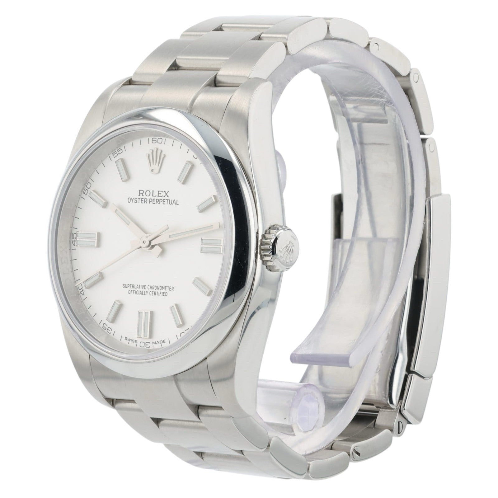 Rolex Oyster Perpetual White Dial Stainless Steel 36mm Automatic Mens 116000