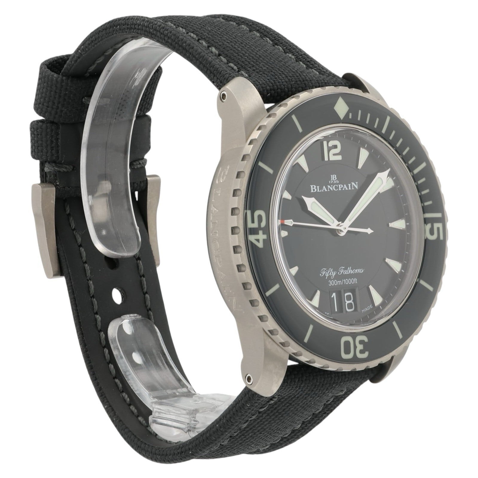Blancpain Fifty Fathoms Black Dial Titanium 45mm Automatic Mens 5050 12B30 B52A