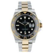 Rolex GMT-Master II Gold & Steel Black Dial 40mm Automatic Mens Watch 116713LN