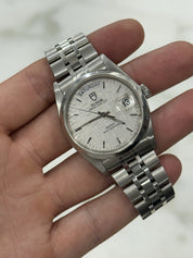 Tudor Prince Date Day Stainless 76200 Silver Linen Dial Automatic Men's Watch