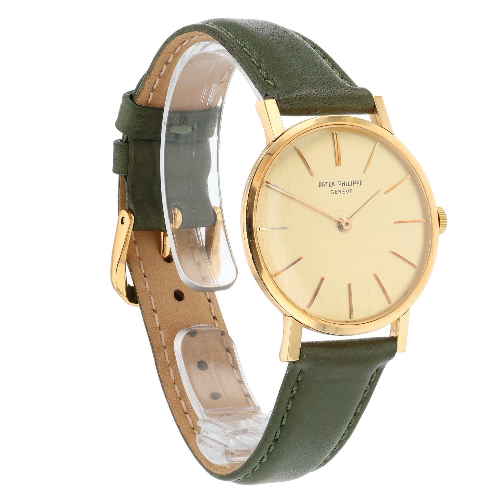 Patek Philippe Calatrava 18k Gold Champagne Linen Dial 33mm Manual Wind 2573