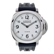 Panerai Luminor Base 8 Days Steel White Dial 44mm Manual Men's Watch PAM00561