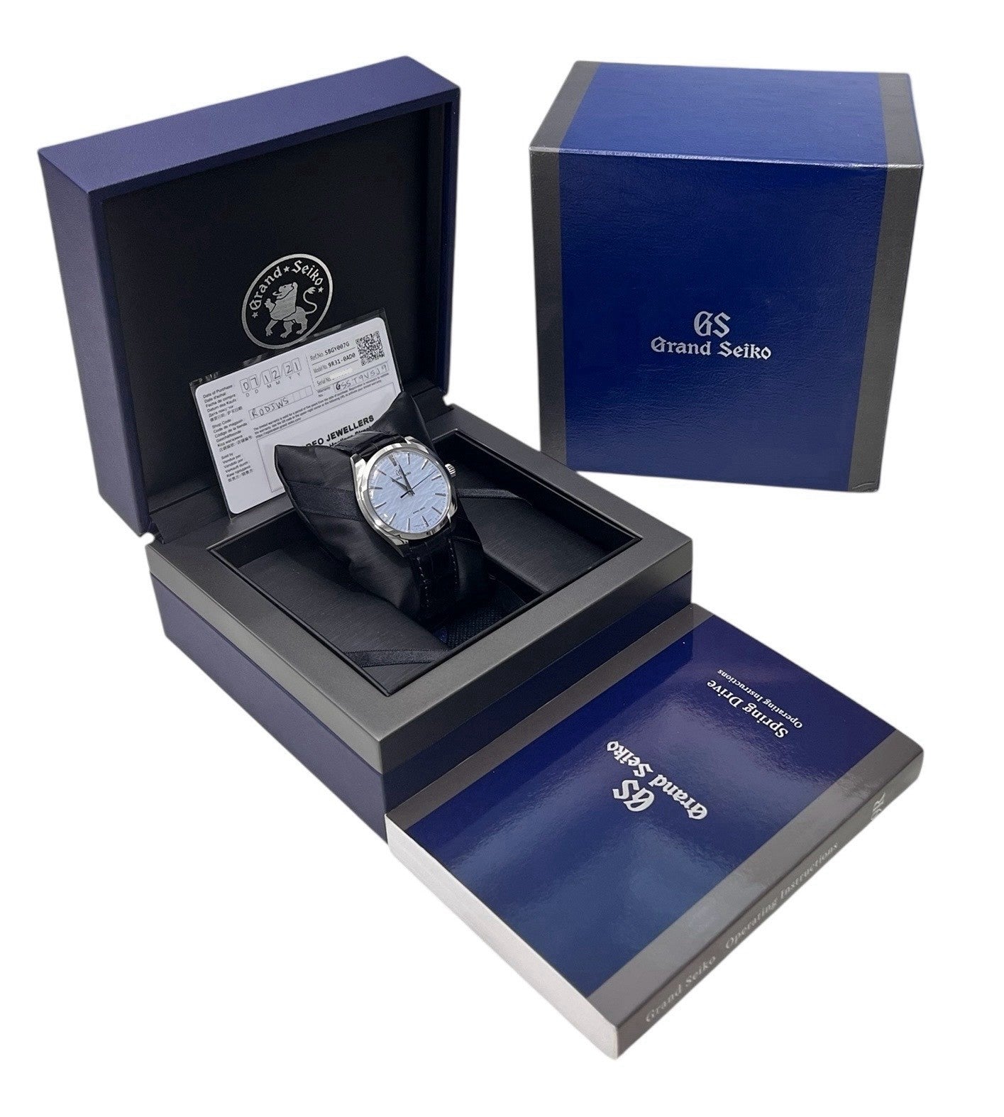 Grand Seiko Spring Drive Steel Ice Blue Dial 38.5mm Manual Wind Watch SBGY007G