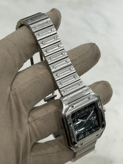 Cartier Santos Stainless Steel Green Dial 35mm Automatic Mens Watch WSSA0061