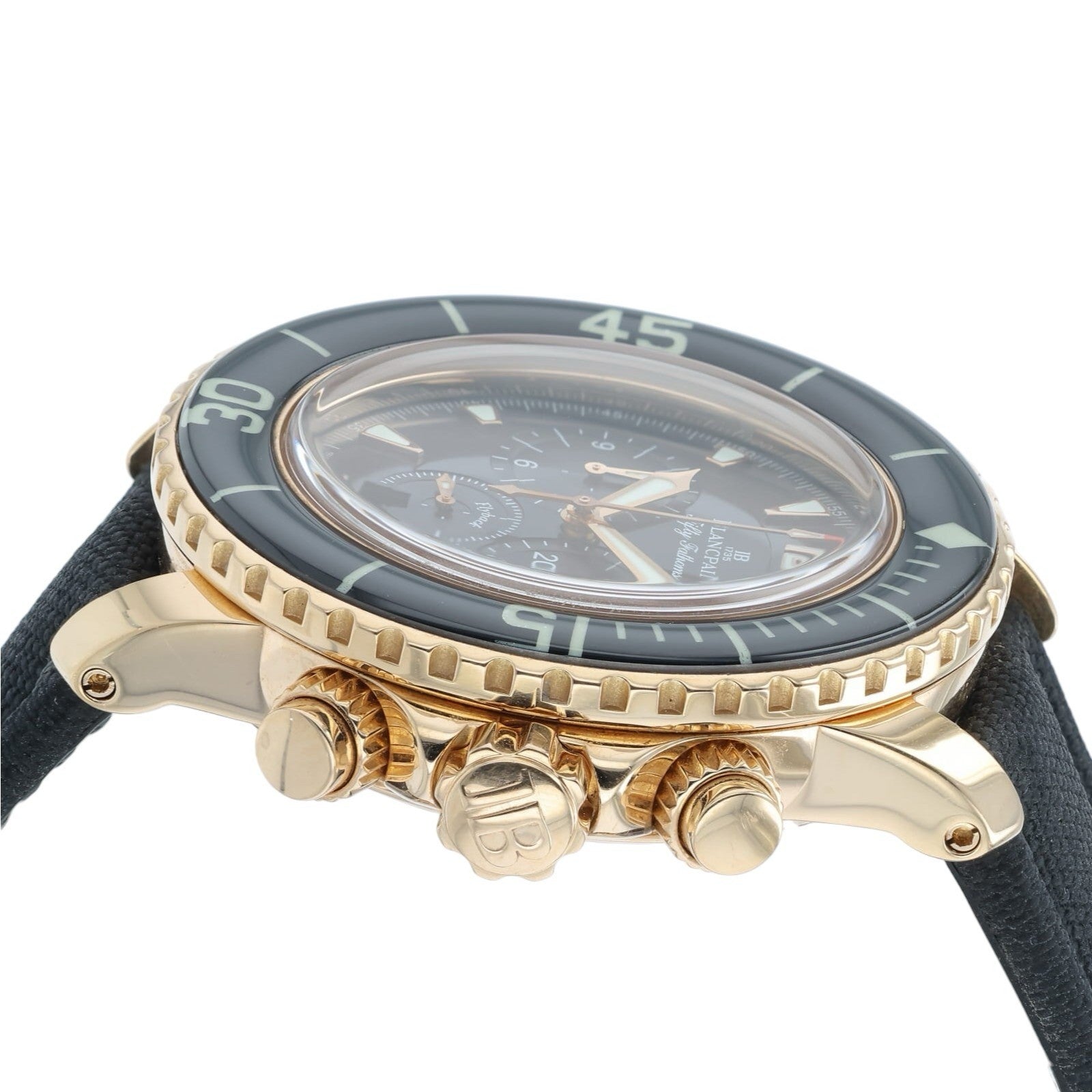 Blancpain Fifty Fathoms 18k Rose Gold Black Dial 45mm Automatic Mens Watch 5085F