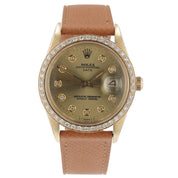Rolex Oyster Perpetual 18k Yellow Gold Champagne Dial 34mm Automatic Mens 15037