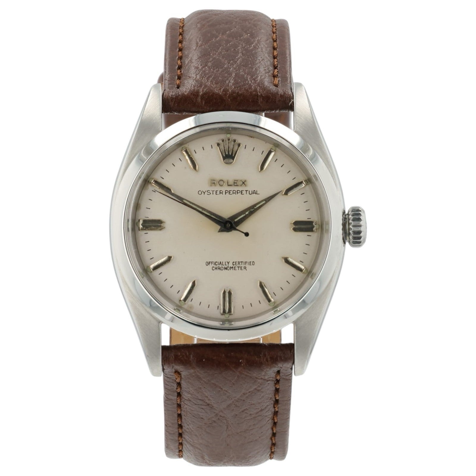 Rolex OP Silver Dial Stainless Steel 34mm Automatic Movement Men’s Watch 6580