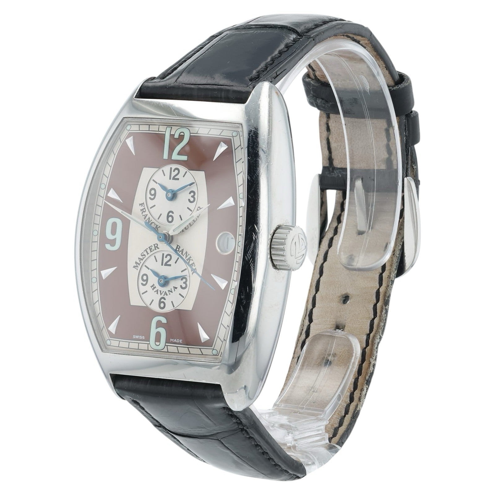 Franck Muller Master Banker Steel Maroon Dial 36mm Automatic Watch 7880 MB HV