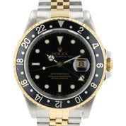 Rolex GMT Master II Black Dial Gold & Steel 40mm Automatic Men’s Watch 16713