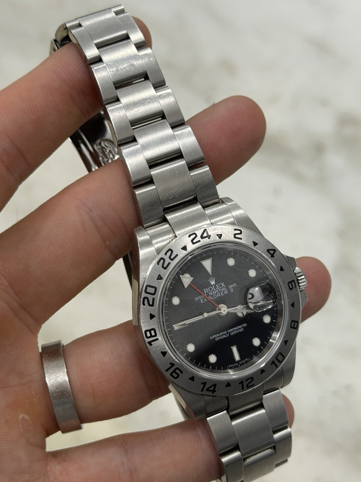 Rolex Explorer II Stainless Steel Black Dial 40mm Automatic Mens Watch 16570