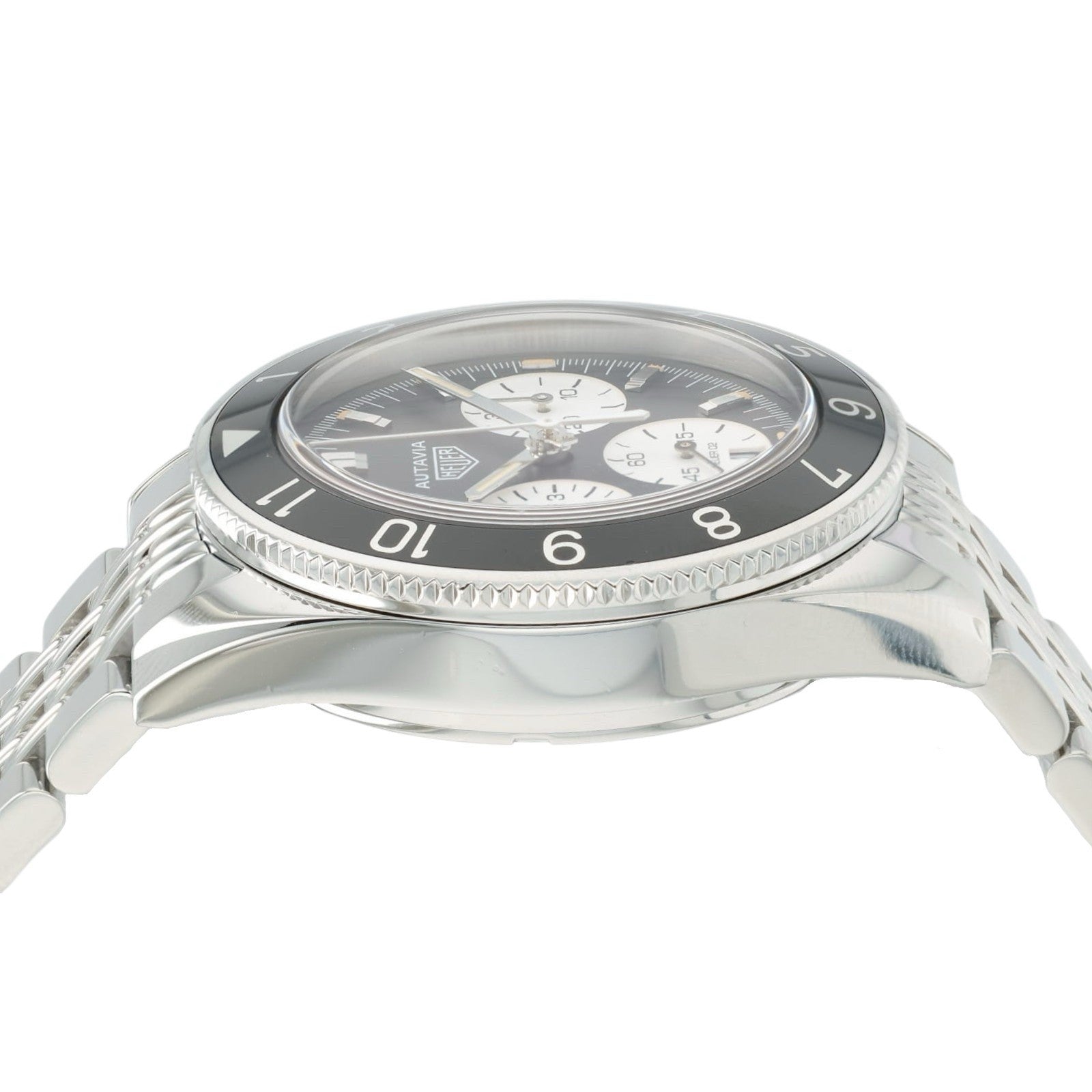 Tag Heuer Autavia Black Dial Stainless Steel 42mm Automatic Mens Watch CBE2110
