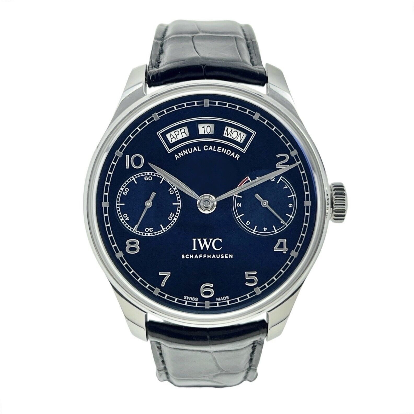 IWC Portuguese Annual Calendar Steel Blue 44mm Automatic Men’s Watch IW503502