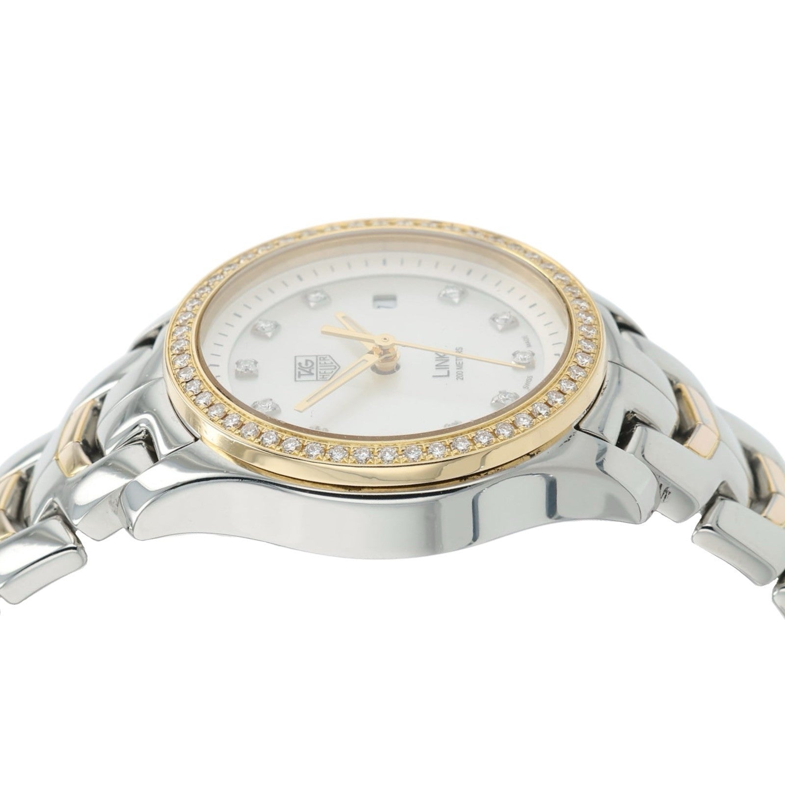 Tag Heuer Link Lady Mother Of Pearl Dial Gold & Steel 27mm Quartz Womens WJF1354