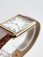 Cartier Tank Solo 18k Rose Gold 3167 20mm Quartz Unisex Watch Roman Numerals