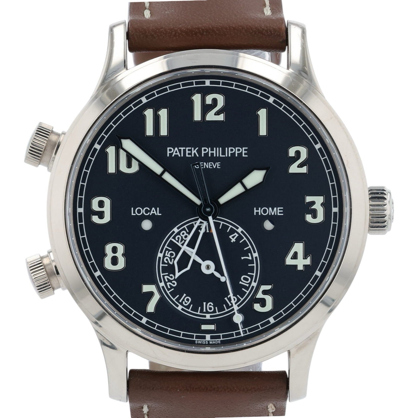 Patek Philippe Travel Time White Dial 18k White Gold 42mm Automatic 5524G-001