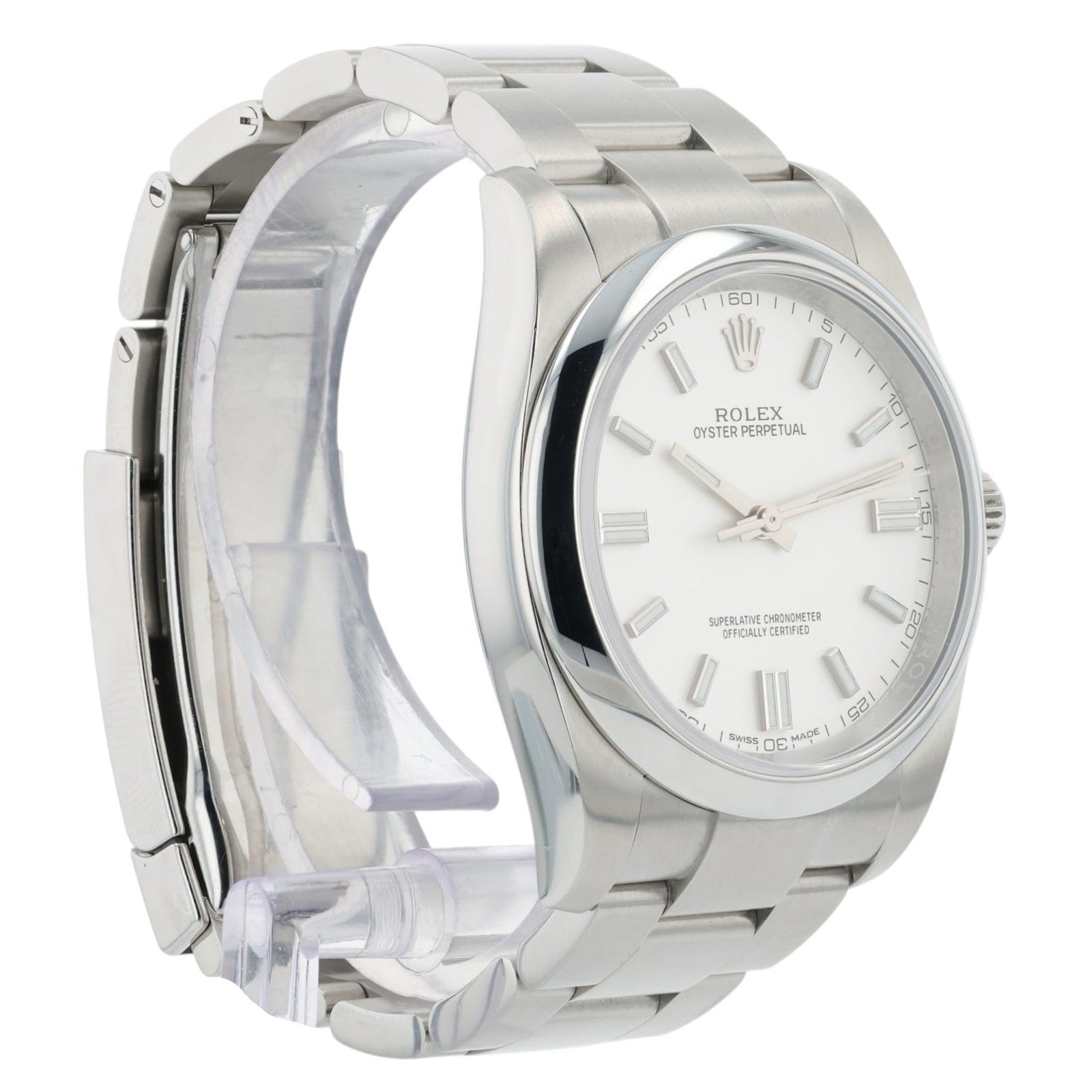Rolex Oyster Perpetual White Dial Stainless Steel 36mm Automatic Mens 116000