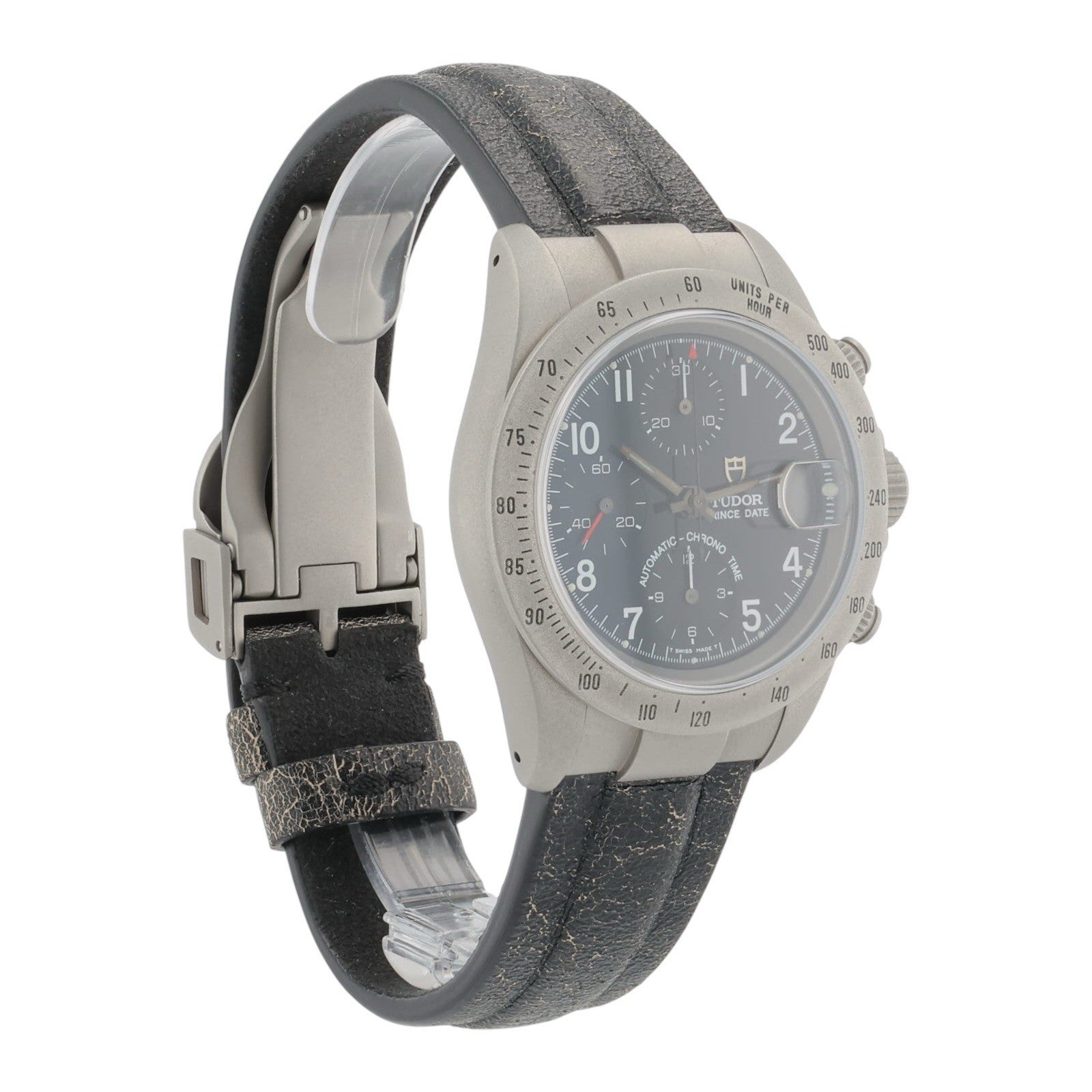 Tudor Prince Sand Blasted Steel Black Dial 40mm Automatic Mens Watch 79280P