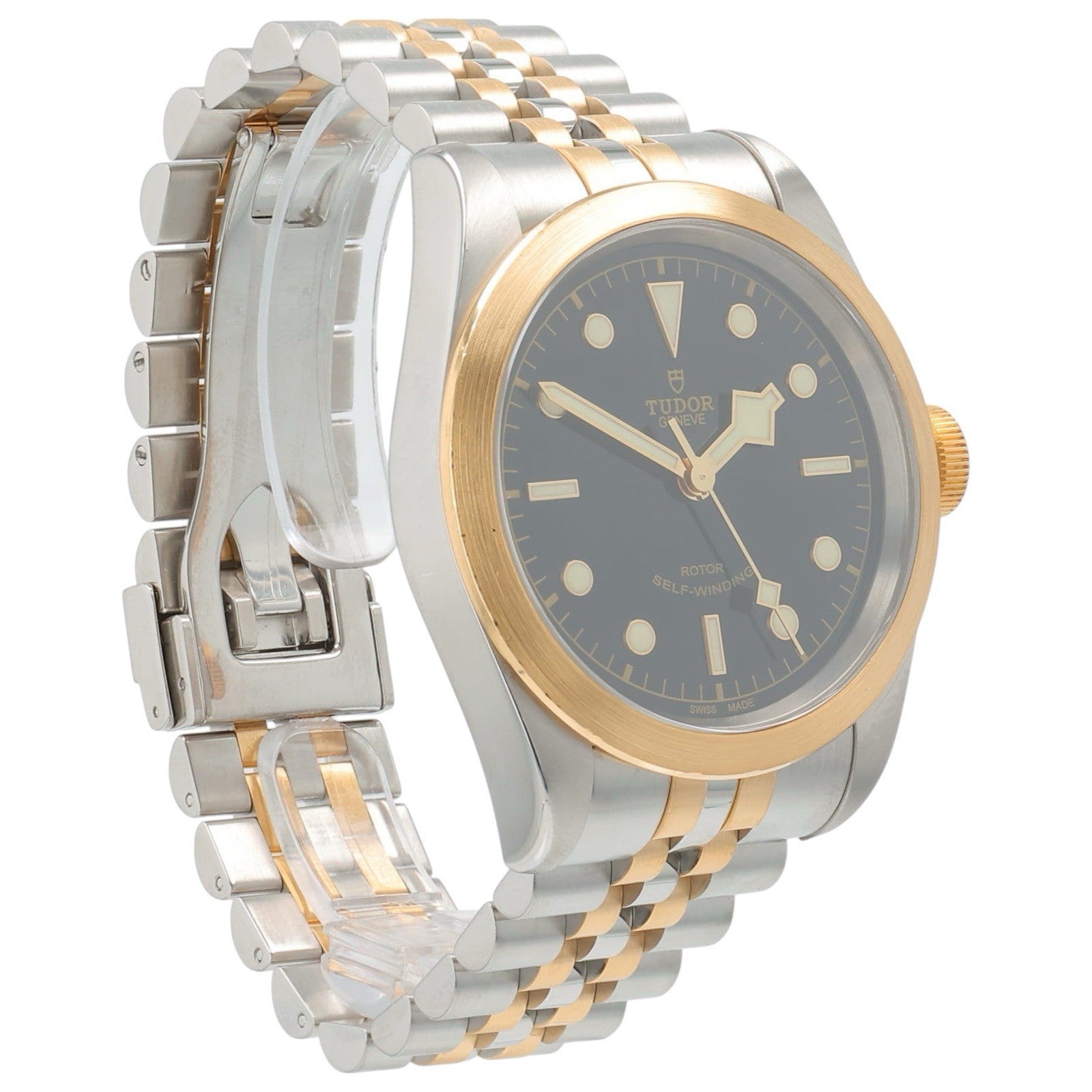 Tudor Black Bay Gold & Steel Black Dial 41mm Automatic Movement Mens Watch 79543