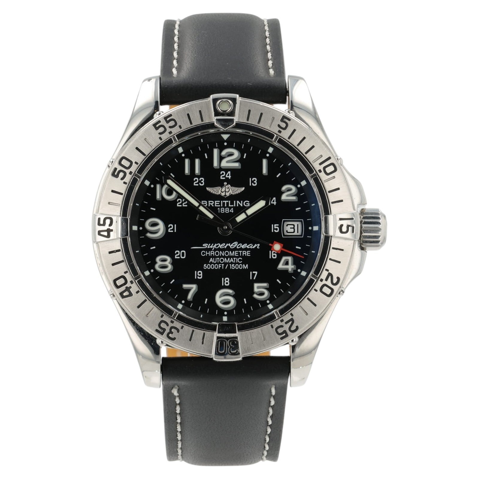 Breitling Superocean Black Dial Stainless Steel 42mm Automatic Mens A17360