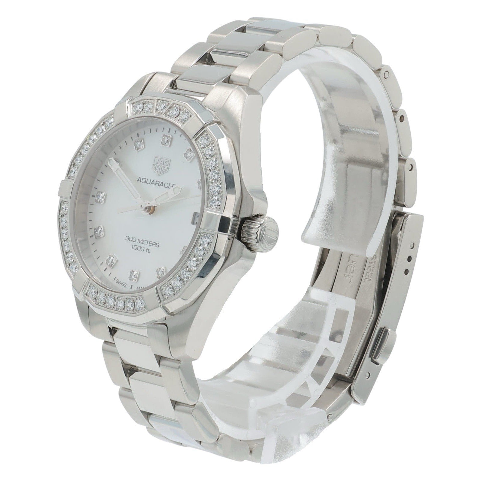 Tag Heuer Aquaracer Lady Steel Mother Of Pearl Dial Quartz Womens Watch WBD1315