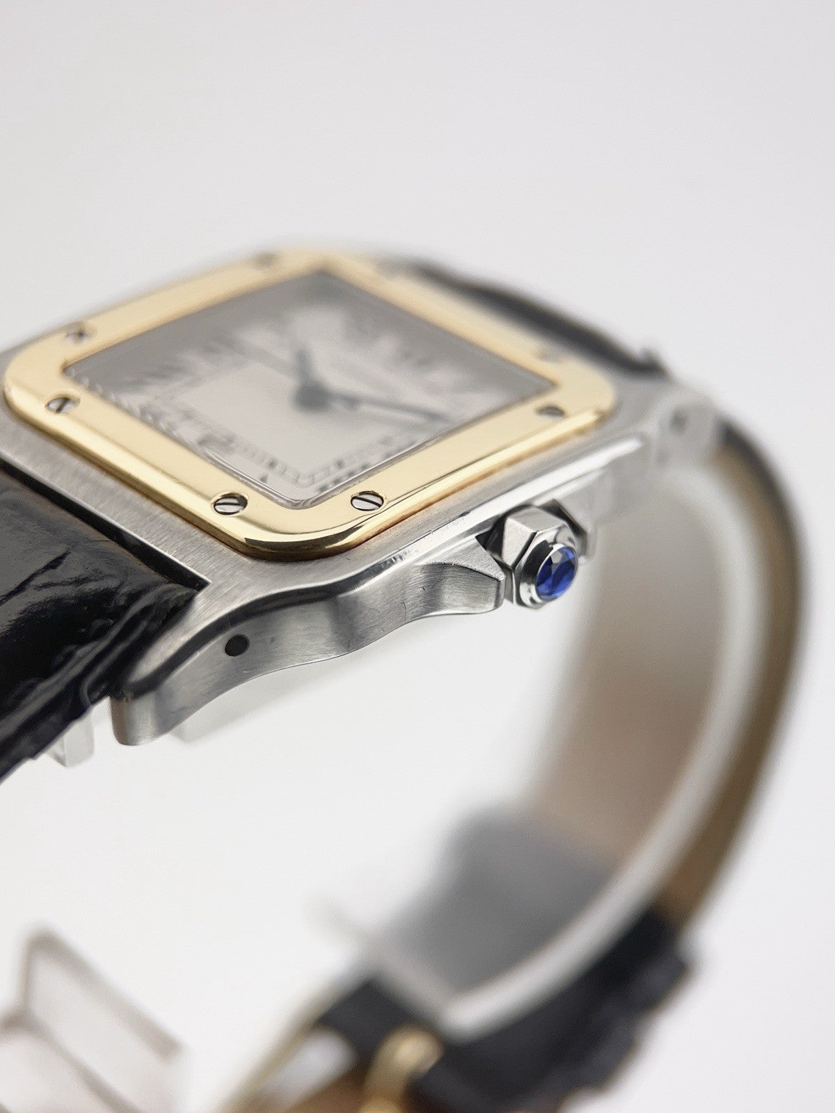 Cartier Santos Galbee Gold & Steel Silver Dial 29mm Quartz Men's Watch 187901