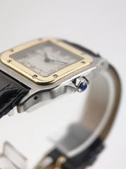 Cartier Santos Galbee Gold & Steel Silver Dial 29mm Quartz Men's Watch 187901