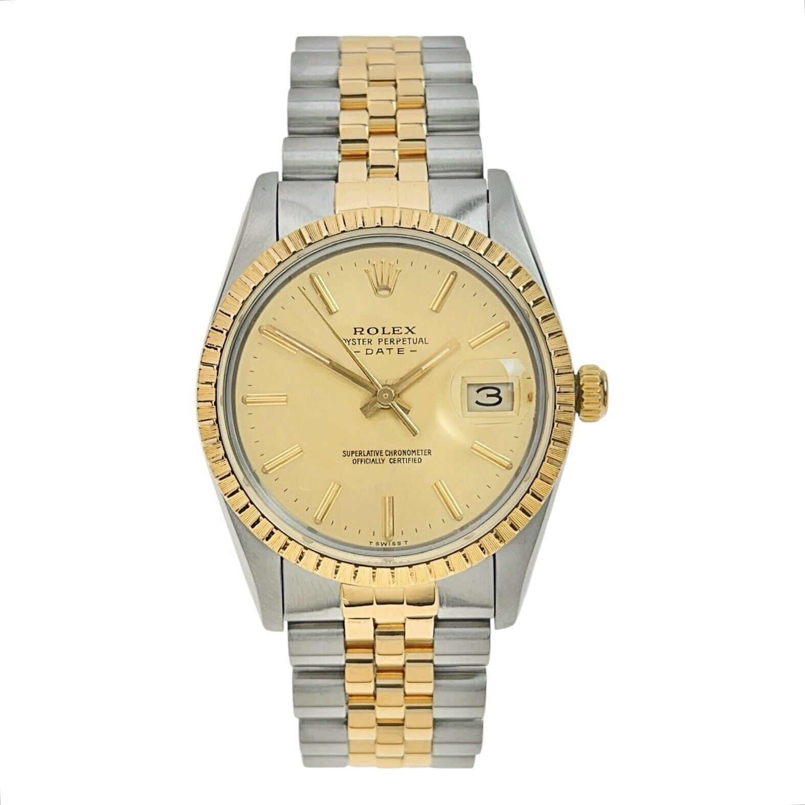 Rolex Oyster Perpetual Gold & Steel 34mm Automatic Men’s Watch 15053