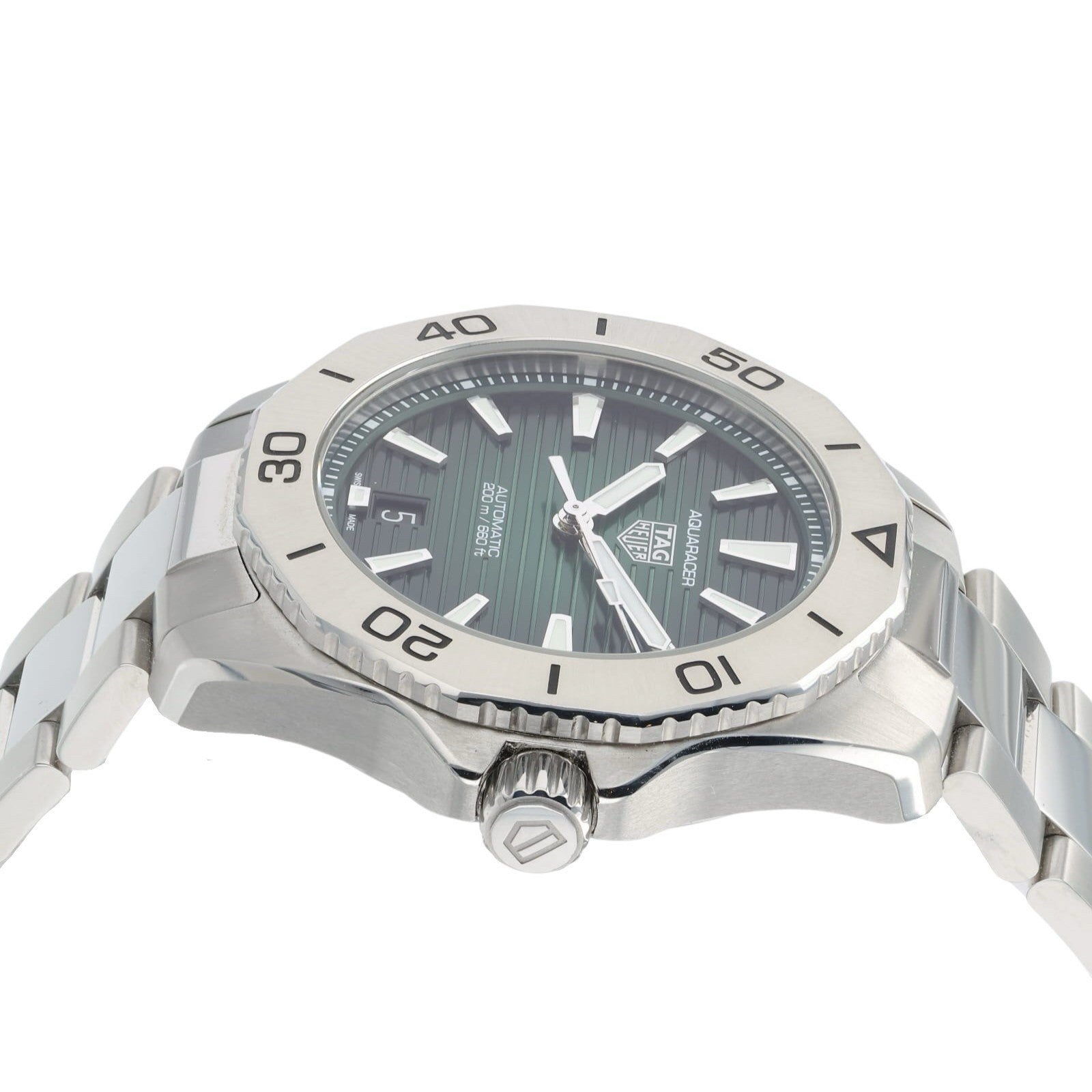 NEW Tag Heuer Aquaracer Green Dial Stainless Steel 40mm Auto Mens Watch WBP211