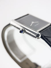 Cartier Tank Must Steel Black Dial 25mm Quartz Movement Unisex Watch WSTA0072
