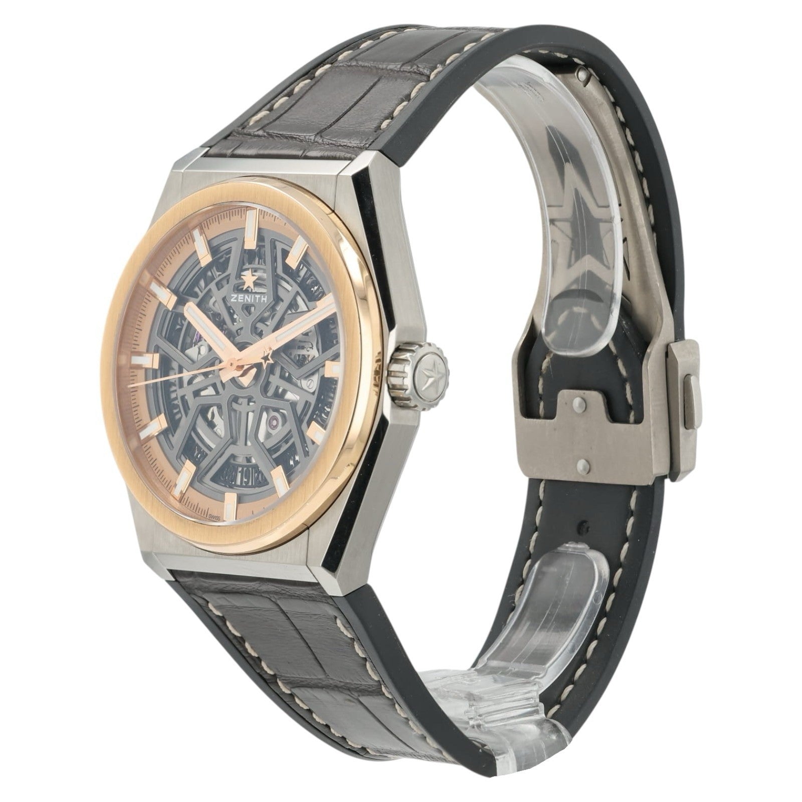 Zenith Defy Skyline Skeleton Dial 18k Rose Gold & Titanium 41mm Mens 87.9001.670