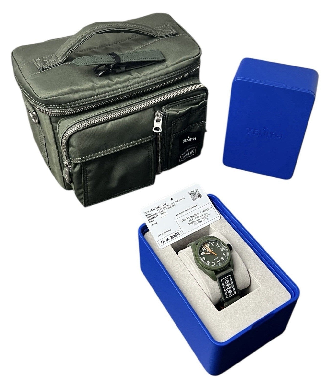 Zenith Pilot Porter Ceramic Green Dial 40mm Automatic Movement Mens 49.4001.3620