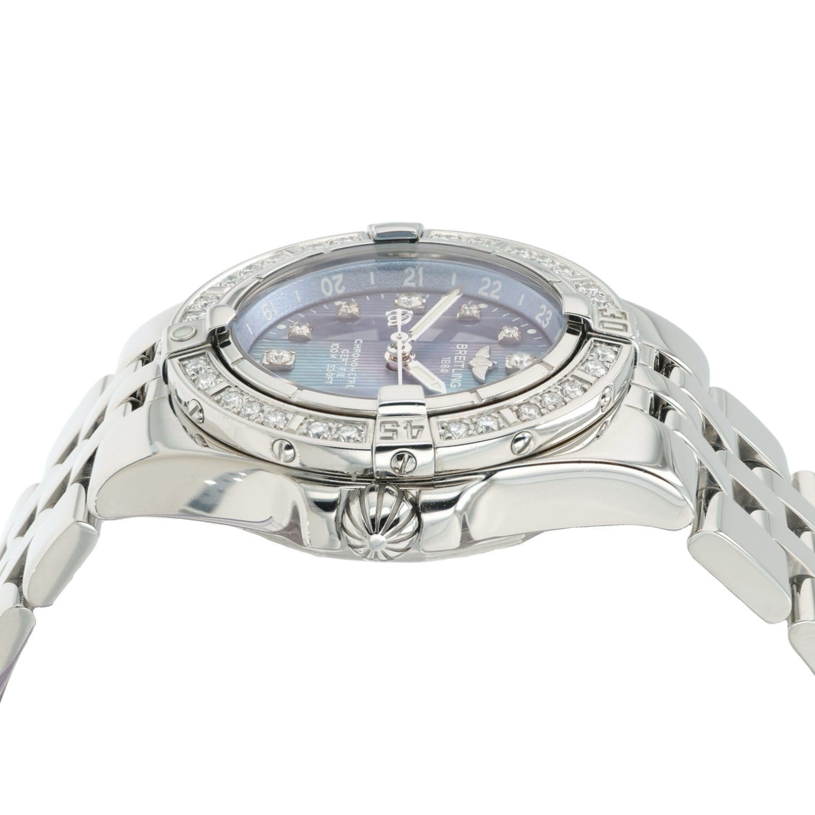 Breitling Starliner Blue MOP Dial Diamond Steel 30mm Quartz Women’s A71340