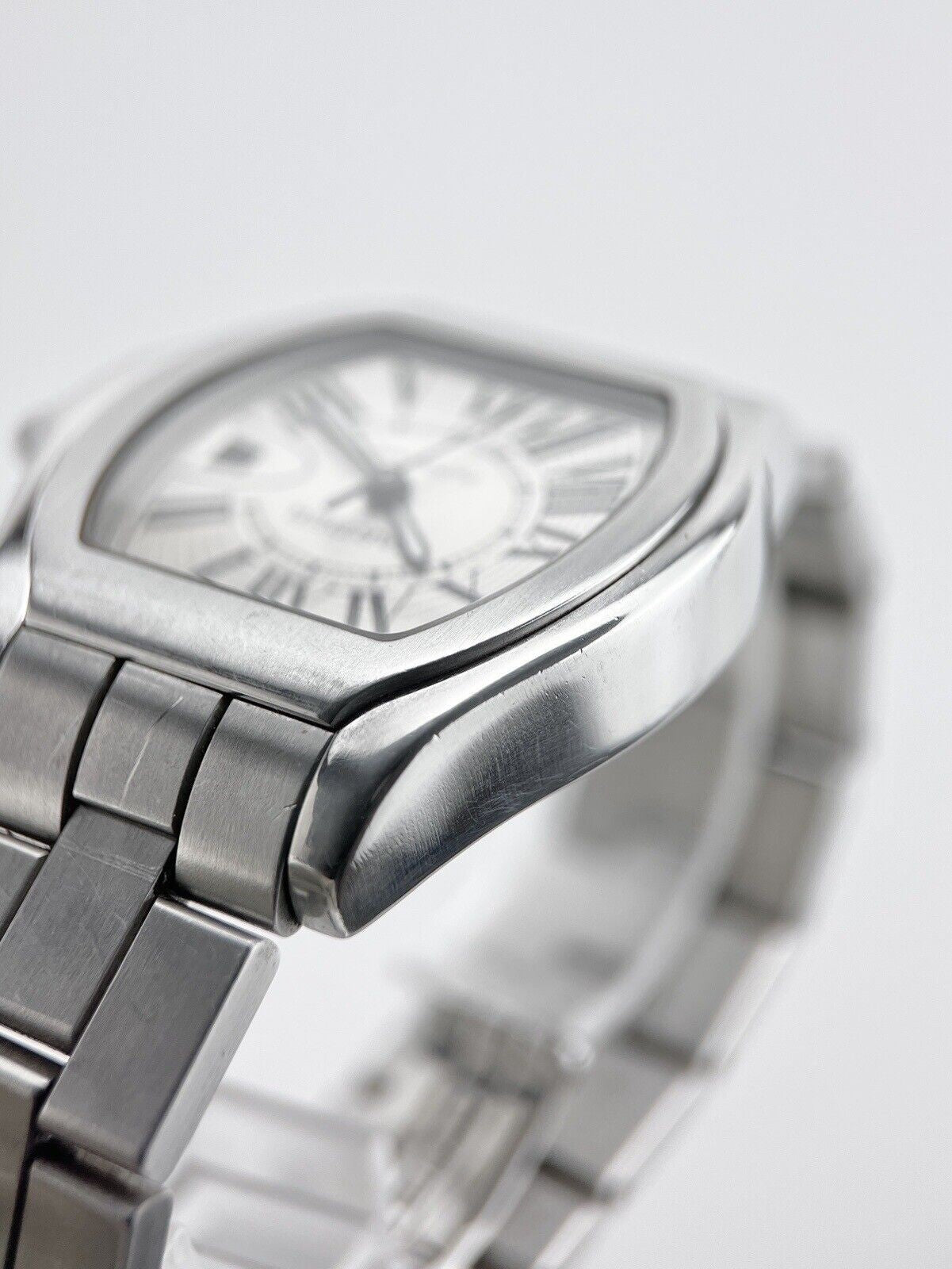 Cartier Roadster Date Roman Dial Stainless Steel Automatic Mens Watch 3312