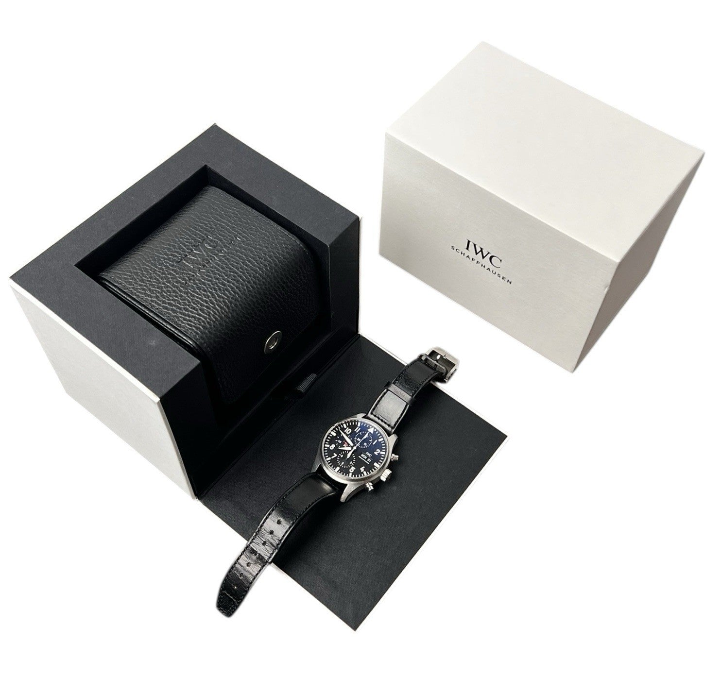 IWC Pilot Chronograph Stainless Steel Black Dial 43mm Automatic Mens IW377709