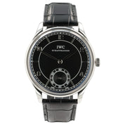 IWC Portuguese Black Dial Stainless Steel 44mm Manual Wind Mens Watch IW544501
