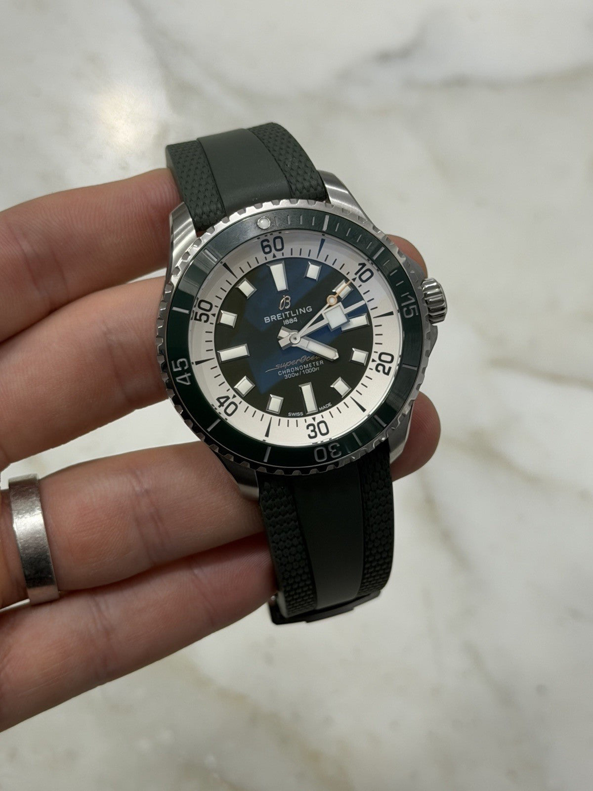 Breitling Superocean Green Dial 44mm Automatic Men's Watch A17376