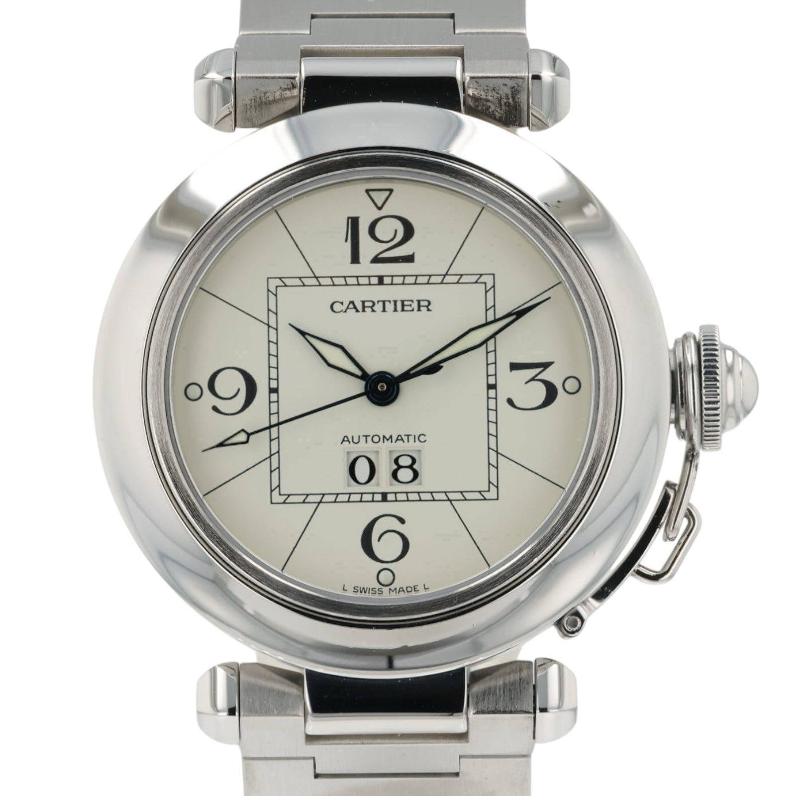 Cartier Pasha White Dial Stainless Steel 35mm Automatic Men’s Watch 2475