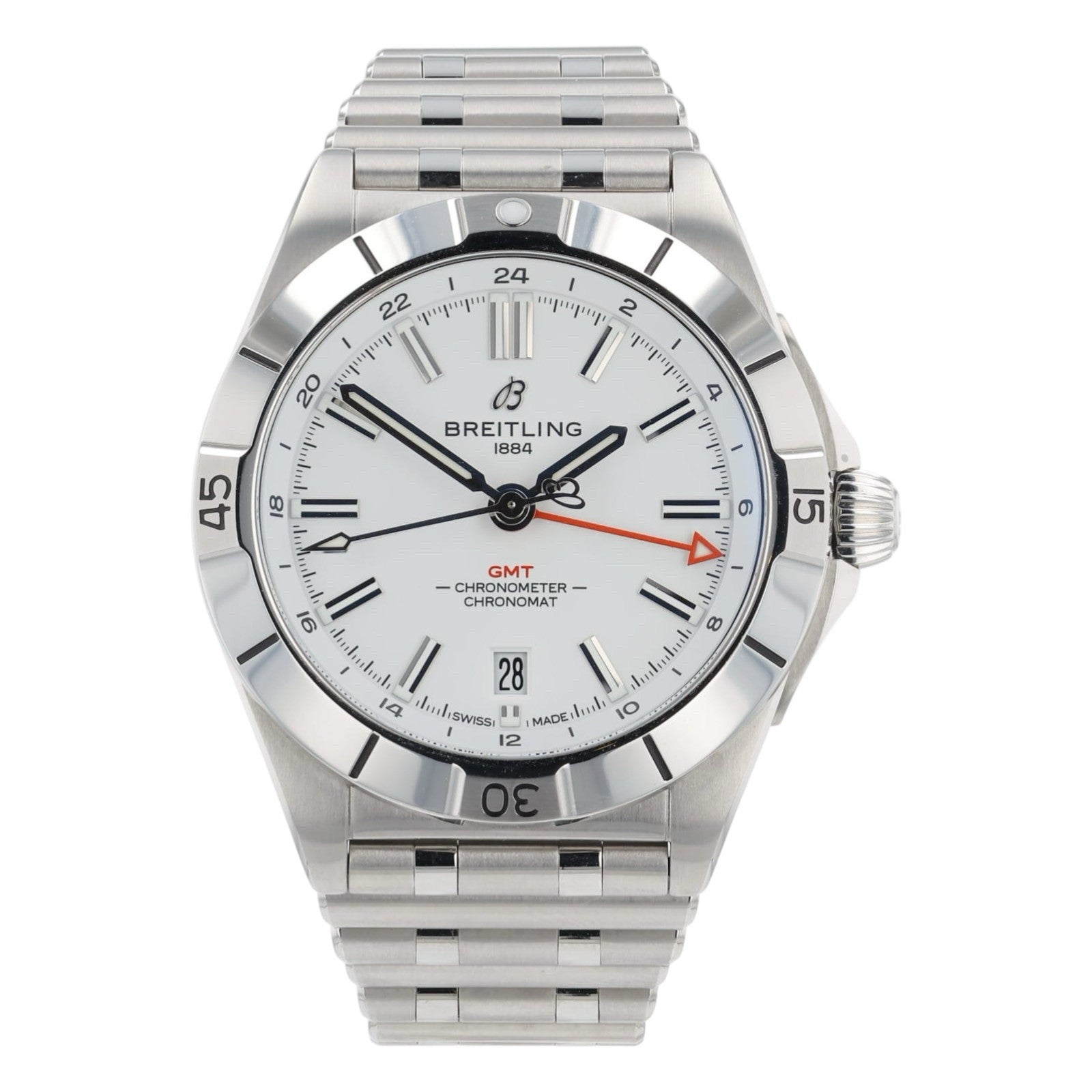 Breitling Chronomat White Dial Stainless Steel 40mm automatic Mens Watch A32398